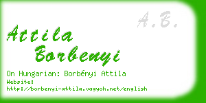 attila borbenyi business card